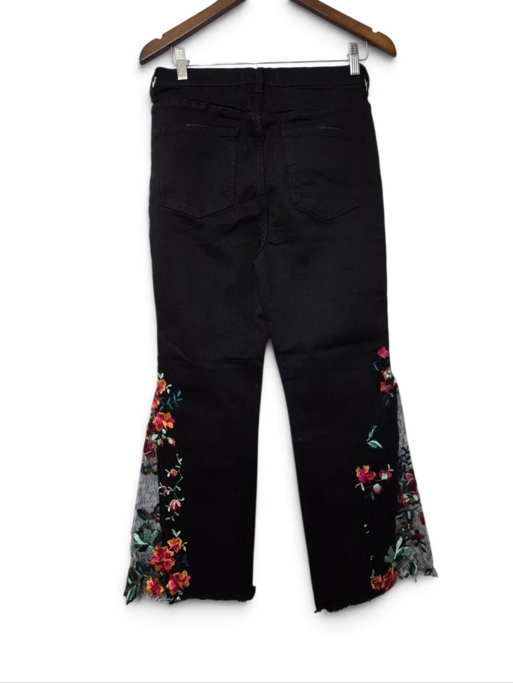 Free People "We The Free" NWOT High Rise Embroidered Lace Flare Jeans 29